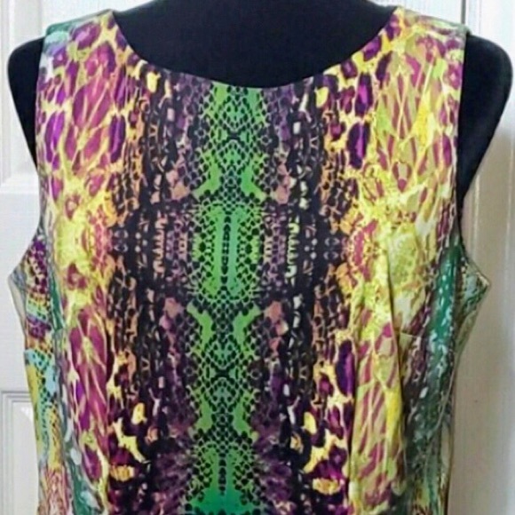 Kim Rogers Animal Print Dress 🐍💜💚💙💛 - Picture 4 of 10